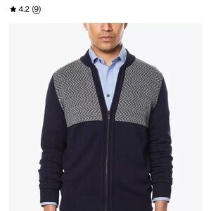 NWT Sean John Black and White full zip cardigan